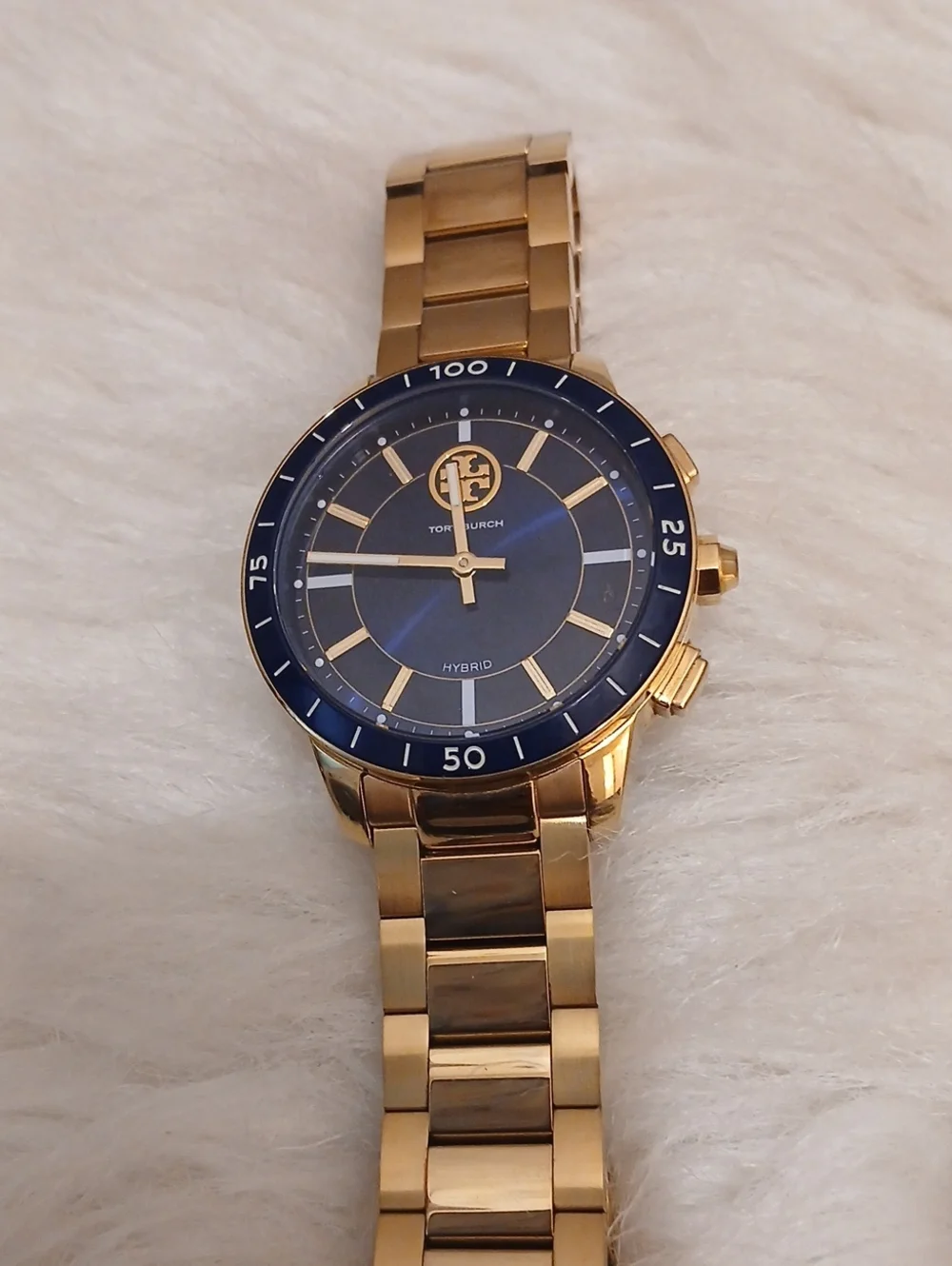 Tory Burch Gold and Blue  Bracelet Watch